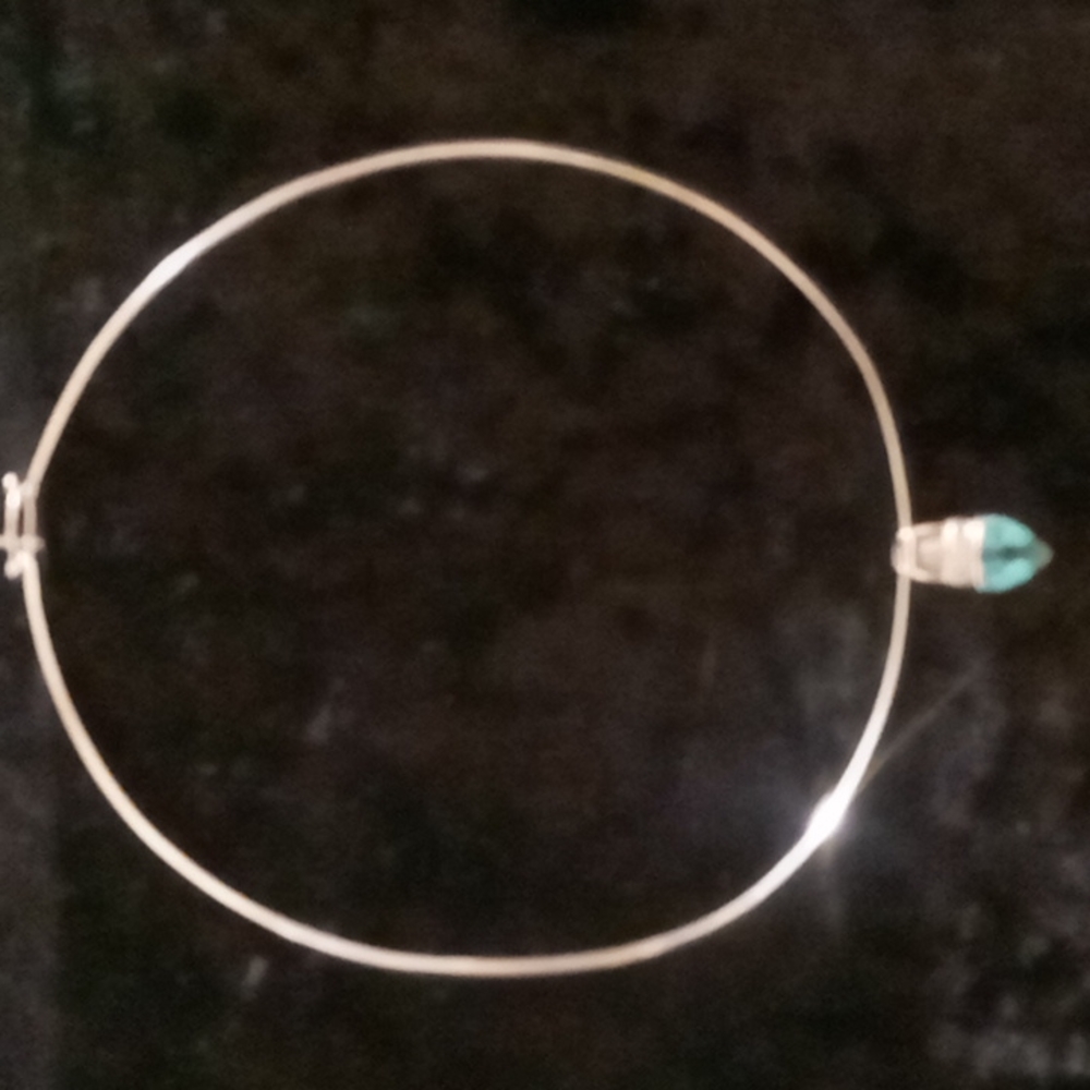 Uma sterling silver choker with a large genuine topaz pendant in 925. marked - Picture 4 of 12